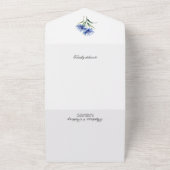 Paarse Waterverf korenbloem WIldflower bruiloft All In One Uitnodiging (Buitenkant)