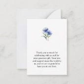 Paarse Waterverf korenbloem WIldflower bruiloft Notitiekaartje (Achterkant)