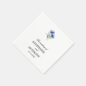 Paarse Waterverf korenbloem WIldflower bruiloft Servet (Hoek)