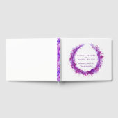 Paarse waterverf krans spat bruiloft gastboek gastenboek (Volledig)
