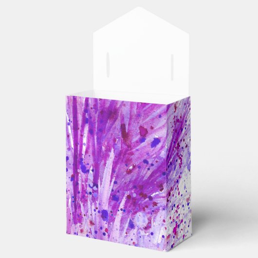 Paarse waterverf kunst bedankt cadeaudoos bedankdoosjes (Geopend)