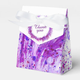 Paarse waterverf kunst bedankt cadeaudoos bedankdoosjes