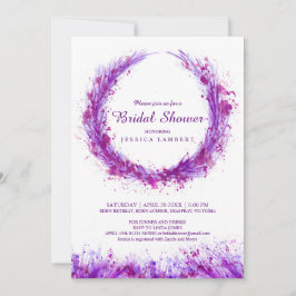 Paarse waterverf kunst splat vrijgezellenfeest nod kaart