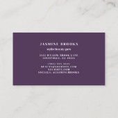 Paarse Waterverf laat elegant Visitekaartje (Achterkant)