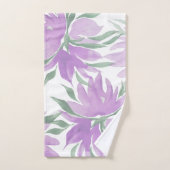 Paarse Waterverf Lavander Elegant Floral Bad Handdoek (Handdoek)