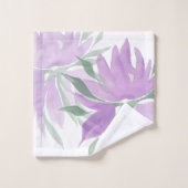 Paarse Waterverf Lavander Elegant Floral Bad Handdoek (Wasdoekje)