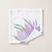 Paarse Waterverf Lavander Elegant Floral Bad Handdoek (Wasdoekje)