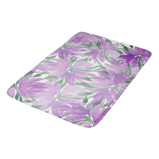Paarse Waterverf Lavander Elegant Floral Badmat (Gekanteld)