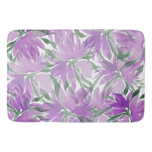 Paarse Waterverf Lavander Elegant Floral Badmat (Voorkant)