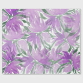 Paarse Waterverf Lavander Elegant Floral Cadeaupapier (Vlak)