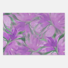 Paarse Waterverf Lavander Elegant Floral Inpakpapier Vel