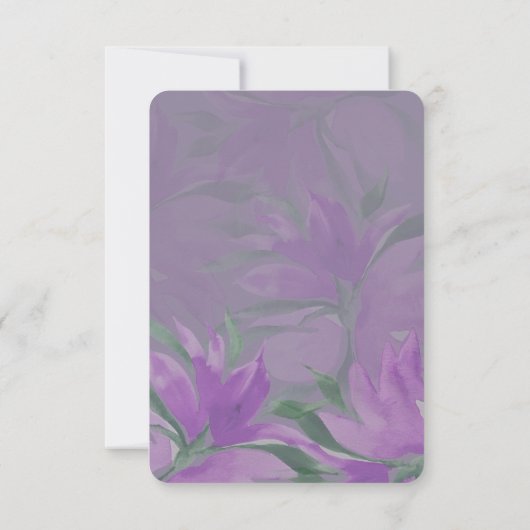 Paarse Waterverf Lavander Elegant Floral Kaart (Achterkant)
