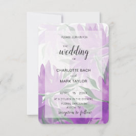 Paarse Waterverf Lavander Elegant Floral Kaart