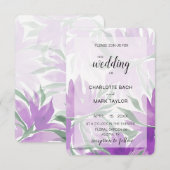 Paarse Waterverf Lavander Elegant Floral Kaart (Voorkant / Achterkant)