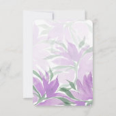 Paarse Waterverf Lavander Elegant Floral Kaart (Achterkant)