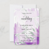 Paarse Waterverf Lavander Elegant Floral Kaart (Voorkant)