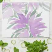 Paarse Waterverf Lavander Elegant Floral Theedoek (Gevouwen)