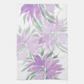 Paarse Waterverf Lavander Elegant Floral Theedoek (Verticaal)
