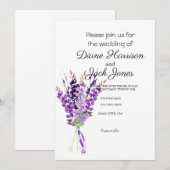 Paarse Waterverf Lavendel Bruiloft Kaart (Voorkant / Achterkant)