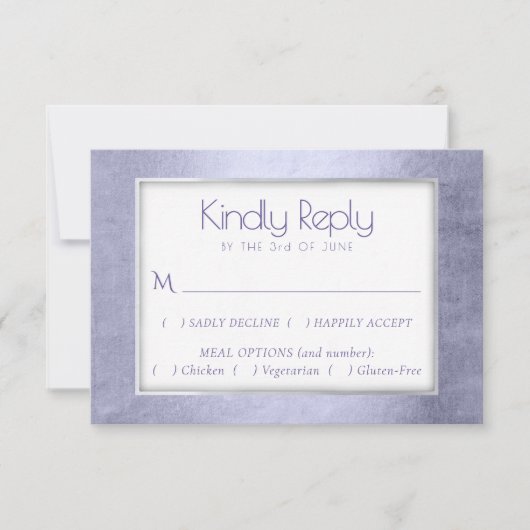 Paarse Waterverf | Lavendel Violet Entree Keuze RSVP Kaartje (Voorkant)