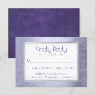 Paarse Waterverf Lavendel Violet Entree Keuze RSVP Kaartje