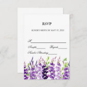 Paarse Waterverf Lavender RSVP-kaarten RSVP Kaartje (Voorkant / Achterkant)