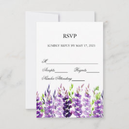 Paarse Waterverf Lavender RSVP-kaarten RSVP Kaartje