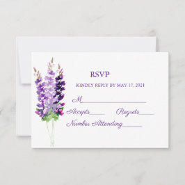 Paarse Waterverf Lavender RSVP-kaarten RSVP Kaartje