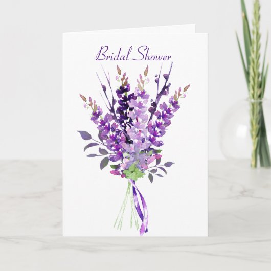 Paarse Waterverf Lavender Shower Invite Bedankkaart (Voorkant)
