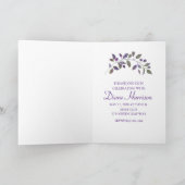 Paarse Waterverf Lavender Shower Invite Bedankkaart (Binnen)