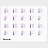 Paarse Waterverf Lavender Stem Ronde Sticker (Vel)