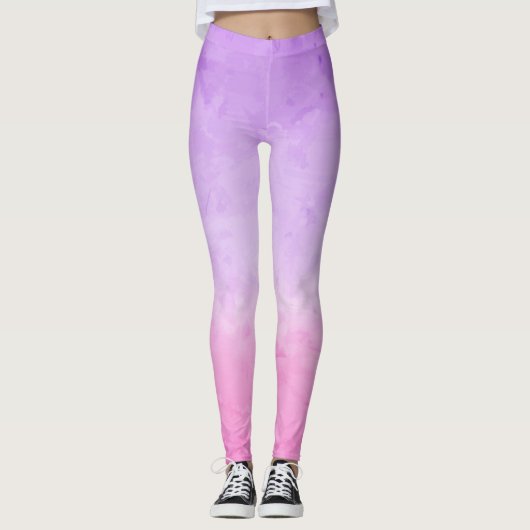 Paarse Waterverf Leggings (Voorkant)