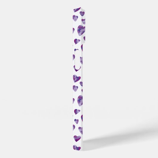 Paarse Waterverf Liefde Hart Monogram Case-Mate iPhone Case (Achterkant / Rechts)