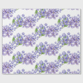 Paarse Waterverf Lila bloemen Cadeaupapier (Vlak)