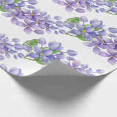 Paarse Waterverf Lila bloemen Cadeaupapier (Hoek)