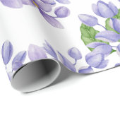 Paarse Waterverf Lila bloemen Cadeaupapier (Rol Hoek)