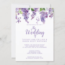 Paarse Waterverf Lilacs Floral Wedding