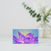 Paarse Waterverf Lotus Bloem Visitekaartje (Staand voorkant)