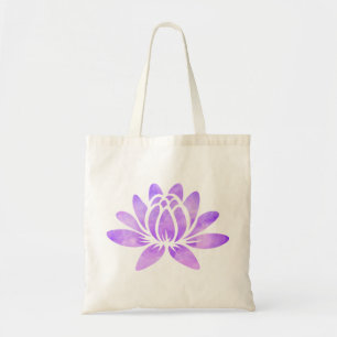 Paarse Waterverf Lotus Flower Modern Girly Tote Bag