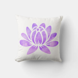 Paarse Waterverf Lotus Flower Modern Kussen