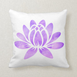 Paarse Waterverf Lotus Flower Modern Kussen
