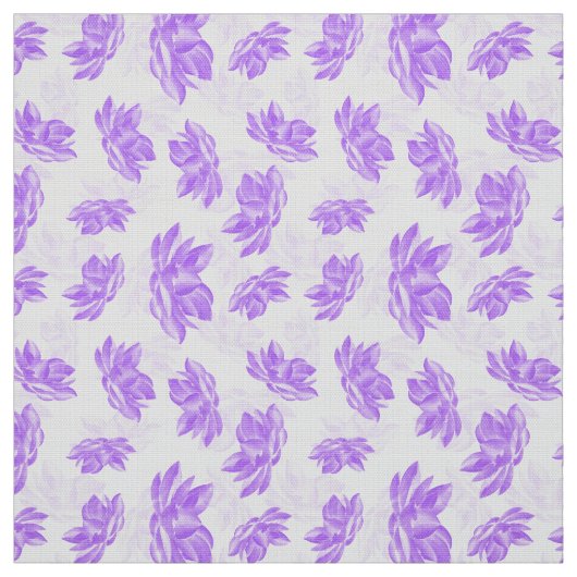 Paarse Waterverf Lotus Flower Pattern Stof (Swatch)
