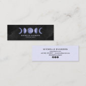 Paarse Waterverf Maan Fasen Bohemen Mini Visitekaartje (Voorkant / Achterkant)