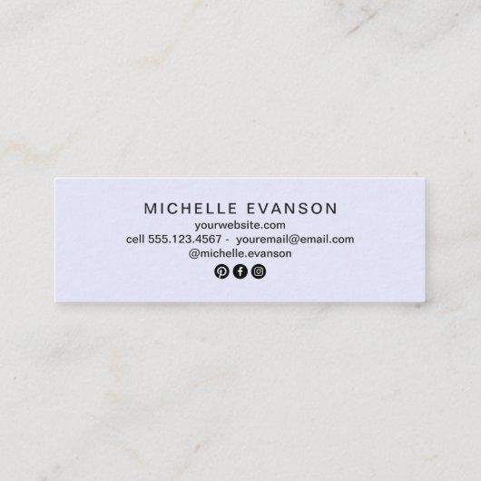 Paarse Waterverf Maan Fasen Bohemen Mini Visitekaartje (Achterkant)