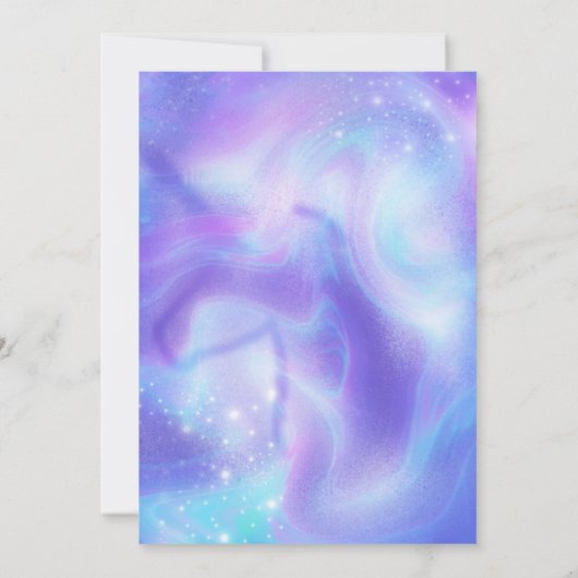 Paarse Waterverf Magische Eenhoorns Verjaardagsfee Kaart (Achterkant)