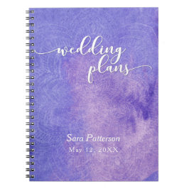 Paarse Waterverf Mandala Bruids Bruiloft Planner 2 Notitieboek