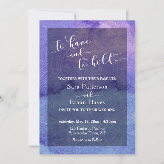 Paarse Waterverf Mandala Om te hebben en te houden Kaart (Voorkant)