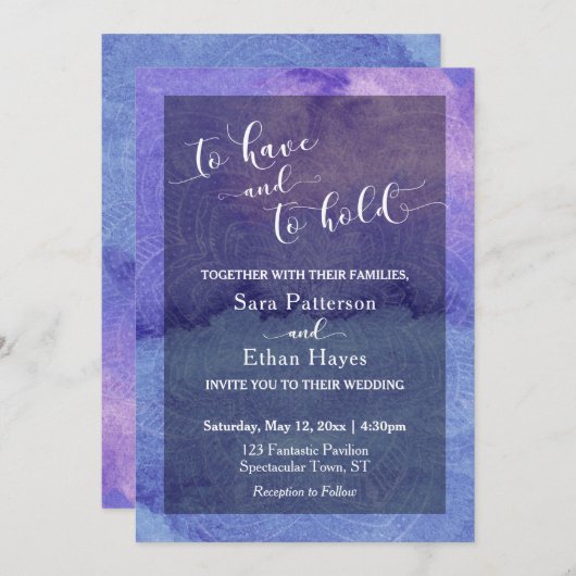 Paarse Waterverf Mandala Om te hebben en te houden Kaart (Voorkant / Achterkant)