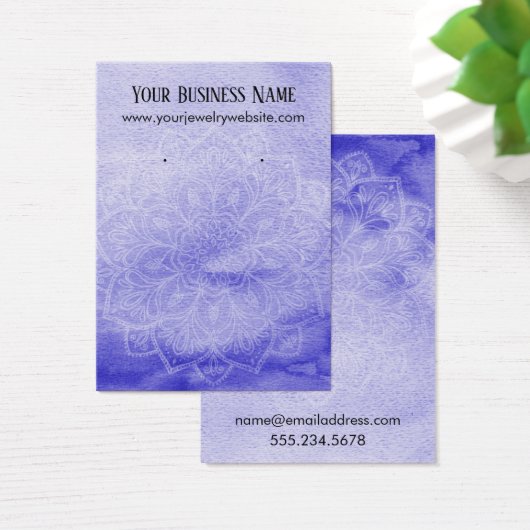 Paarse Waterverf Mandala Veroorzaagde Kaarten Visitekaartjes (Bureau)