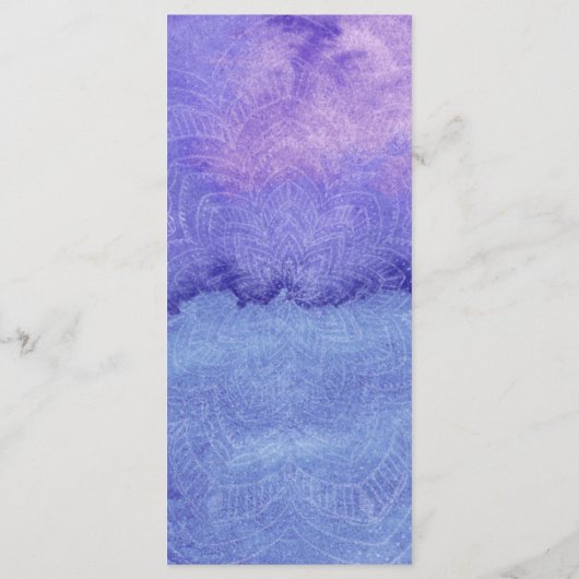 Paarse Waterverf Mandala Wedding Menu Kaart (Achterkant)
